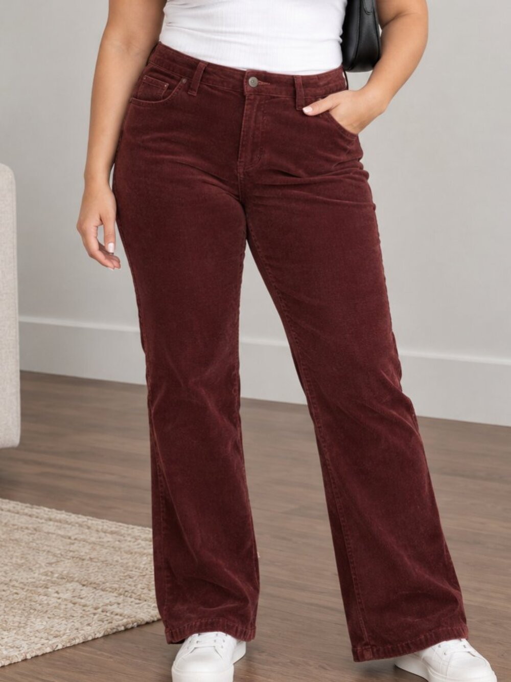 J Brand Burgundy Maroon Corduroy Low Rise Skinny Pants Size 26